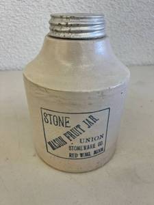 lot 2 image: Stone Union Mason Fruit Jar Red Wing MN