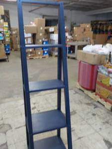 Navy Blue Wood Ladder Bookcase dis...
