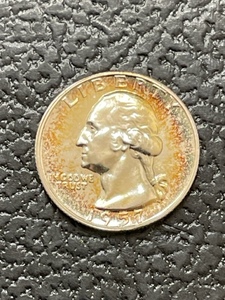 1957 Washington Silver Proof Quarter Nice Toning