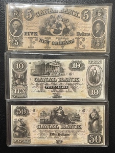 Canal Bank of New Orleans Notes Uncirculated Never Issued
