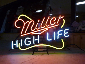 lot 1 image: Miller High Life Neon Sign