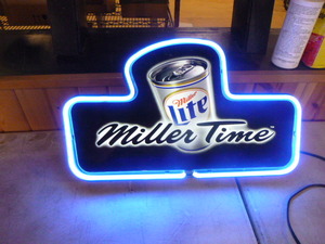 lot 7 image: Miller Lite Miller Time Neon Sign
