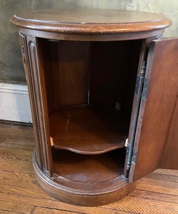 lot 93 image: Vintage Circular Wooden Cabinet Accent Table