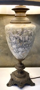 lot 97 image: Pair of Lovely Lamps with Cherub Themed Bases