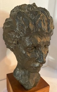 lot 109 image: Heavy Metal Sculpture on a Wooden Base
