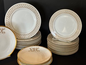 lot 66 image: Vintage Plates Enhanced with Gold Colored Detailing
