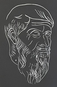 lot 129 image: Vintage Limited Edition Framed Plato Lithograph Print by Beniamino Bufano