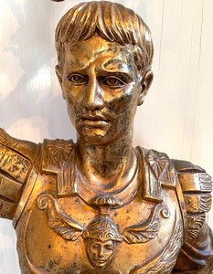 lot 2 image: Julius Caesar Life Size Golden Floor Lamp Statue
