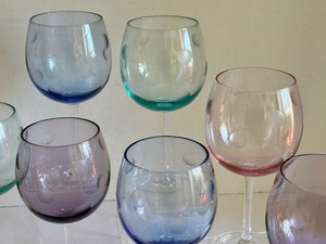 lot 51 image: Set of Eight Waterford Marquis Crystal Polka Dot Wine Balloon Glasses