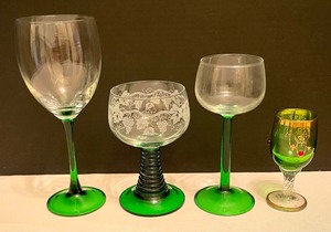 lot 307 image: Gorgeous Green Stemware