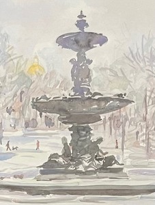 lot 330 image: Framed Limited Edition Winter on Boston Common Print by Michele Kennedy