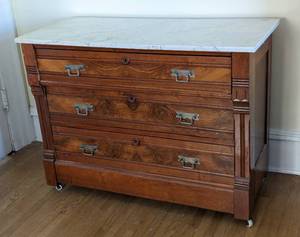 lot 158 image: Antique Marble Topped Dresser