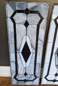 lot 180 image: Three Vintage Stained Glass Panels