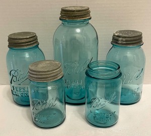 lot 367 image: Vintage Finds including Blue Ball Canning Jars