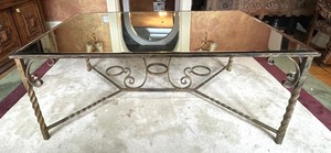 lot 14 image: Vintage Mirror Top Dining Room Table