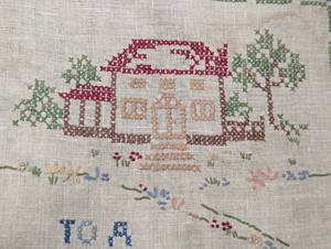 lot 190 image: Framed Needlepoint Sampler