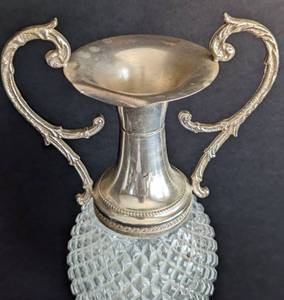lot 211 image: Silver Plated Italian Crystal Vase