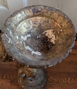 lot 262 image: Gold Painted Plaster Cherub Stand