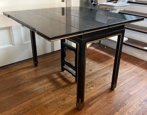 lot 390 image: Vintage Back Dining Table with Gold Accents