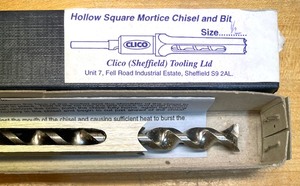 lot 405 image: Clico (Sheffield) Hollow Square Mortice Chisel and Bits