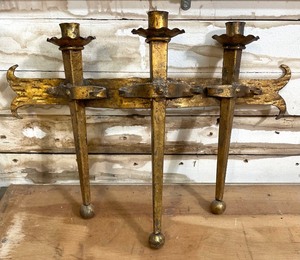 lot 421 image: Vintage Mixed Metal Candle Holders