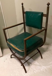 lot 420 image: Vintage Brass Arm Chairs