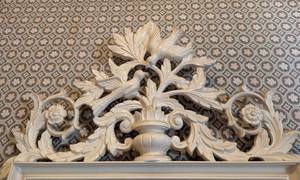 lot 216 image: Vintage Ornate White Wall Mirror