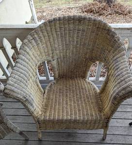 lot 246 image: Pair of Wicker Armchairs