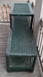 lot 247 image: Green Painted Wicker Shelf