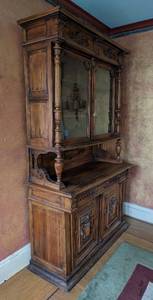 lot 9A image: Gorgeous Antique German Carved Wood Cabinet