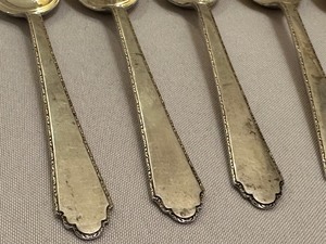 lot 270 image: Set of Five Vintage Sterling Monogrammed Teaspoons