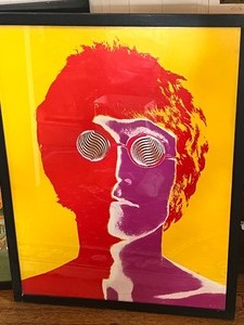 lot 285 image: Three Fun Framed Pop Art Prints of Ringo Star, John Lennon and Richard Avedon