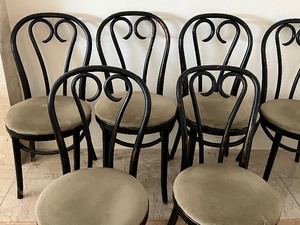 Set of Six Vintage Painted Bentwood Chairs