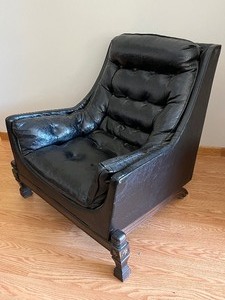 Vintage Mid Century Lounge Chair with Ottoman