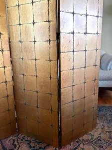 Vintage Decorative Gold Tone Screen - Room Divider