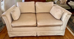 Vintage Neutral Colored Upholstered Sofa