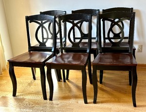 Set of Six Wood Dining Room Chairs