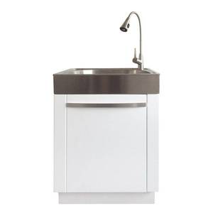 Presenza QL038 All-in-One 26 x 23 x 31 Stainless Steel Utility Sink & Cabinet