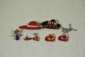 lot 189 image: Red Hat Society Pins, Earrings, Necklaces