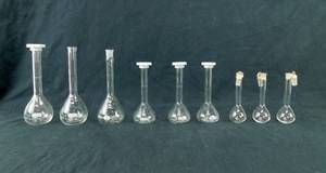 lot 18 image: Lot of 9 Various Volumetric Flasks