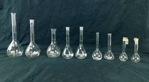 lot 17 image: Lot of 9 Various Volumetric Flasks