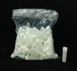 lot 39 image: Lot of 100 Plastic Vials with Caps