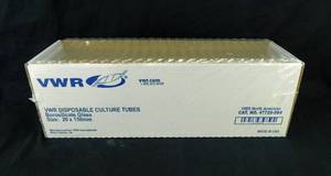 lot 146 image: Case of 250 VWR Disposable Borosilicate Glass Culture Tubes