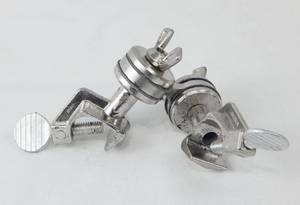 lot 151 image: Lot of 6 Mercer Glass Works Neverust Nickel Plated Contort Clamp Holders