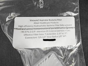 lot 184 image: Set of 5 Allied Healthcare Products Vacuum Aspirator Bacteria Filters
