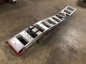 12 in. W x 90 in. L 1500 lb. Capacity Aluminum Fixed S-Curve Truck Loading Ramp with Treads (Includes 2 Ramps) by CargoSmart   Customer Returns See Pictures
