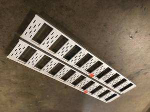 12 in. W x 78 in. L 1250 lbs. Capacity Aluminum Straight Fixed Truck Loading Ramp with Treads (Includes 2 Ramps) by CargoSmart    Customer Returns See Pictures