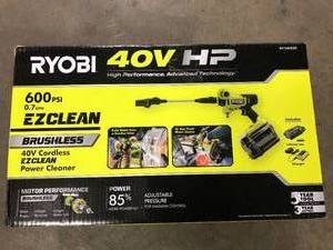 40V HP Brushless EZClean 600 PSI 0.7 GPM Cordless Battery Cold Water Power Cleaner with 2.0 Ah Battery and Charger by RYOBI  Customer Returns See Pictures