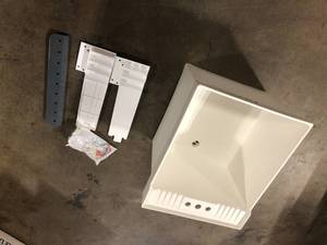 Utilatub 20 in. x 24 in. Structural Thermoplastic Wall-Mount Utility Tub in White by MUSTEE   Customer Returns See Pictures
