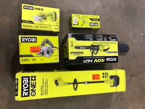 Lot of Mixed Ryobi Lawn Care and Power Tools Various Models and Conditons Customer Returns See Pictures
